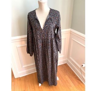 Grace Atwood The Drop Grey animal Print Dress New